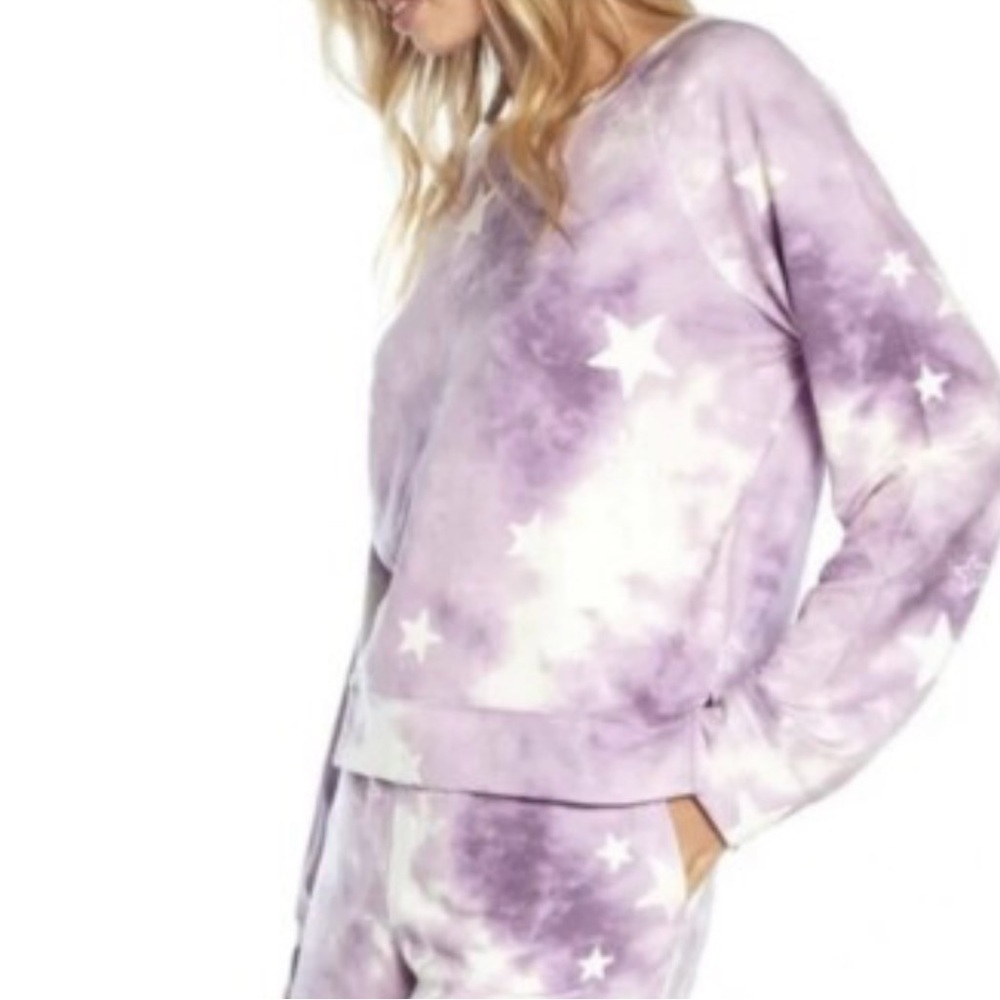 Wildfox Tie Dye Stars Purple Sweatshirt Size XXL